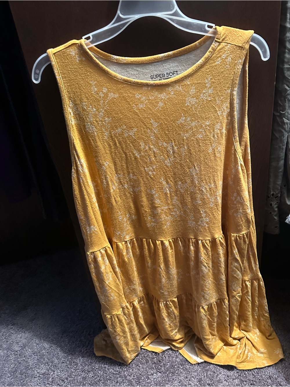 torrid Super Soft Mustard Yellow Tiered Sleeveless Tank
